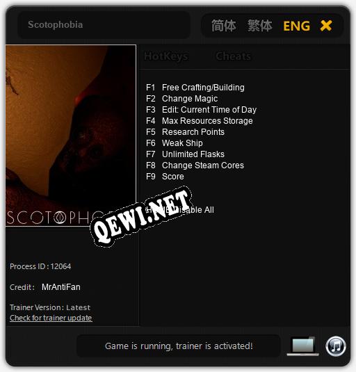 Трейнер для Scotophobia [v1.0.4]
