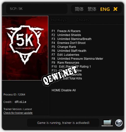 SCP: 5K: Читы, Трейнер +13 [dR.oLLe]