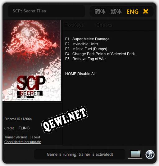 Трейнер для SCP: Secret Files [v1.0.3]
