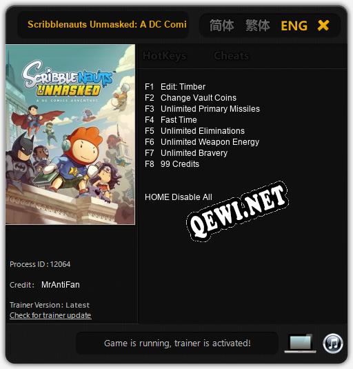 Scribblenauts Unmasked: A DC Comics Adventure: Читы, Трейнер +8 [MrAntiFan]