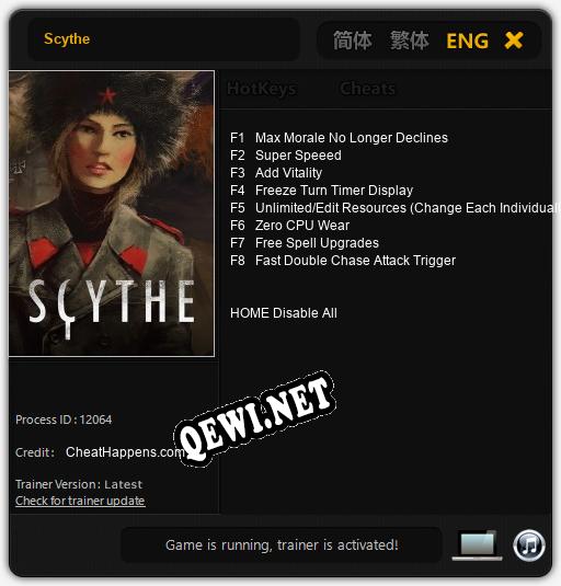 Scythe: Трейнер +8 [v1.5]