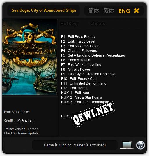 Sea Dogs: City of Abandoned Ships: Трейнер +15 [v1.6]