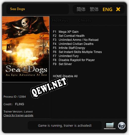 Sea Dogs: Трейнер +9 [v1.9]