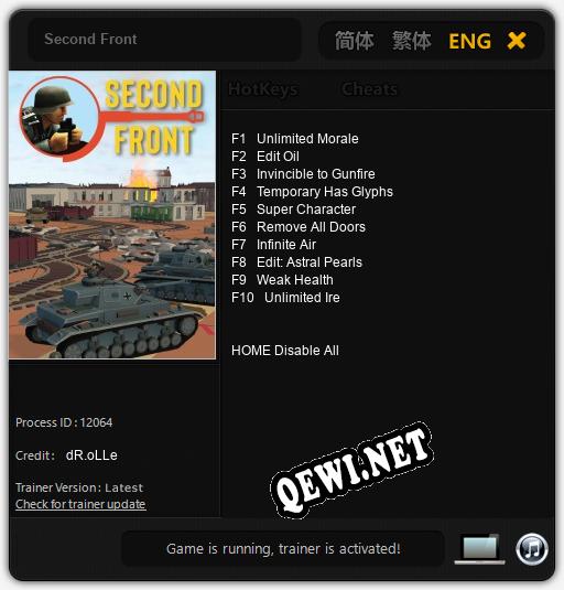 Second Front: ТРЕЙНЕР И ЧИТЫ (V1.0.7)