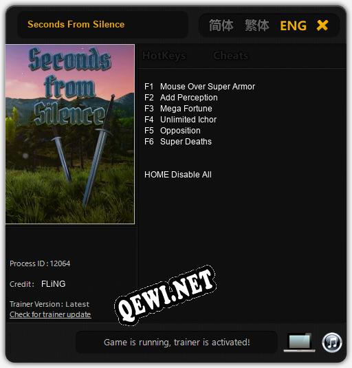 Seconds From Silence: ТРЕЙНЕР И ЧИТЫ (V1.0.25)