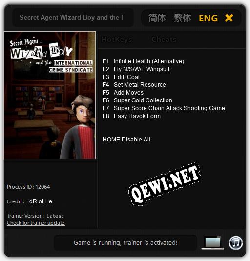 Secret Agent Wizard Boy and the International Crime Syndicate: ТРЕЙНЕР И ЧИТЫ (V1.0.80)