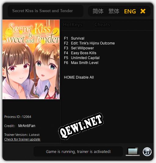 Secret Kiss is Sweet and Tender: Трейнер +6 [v1.6]