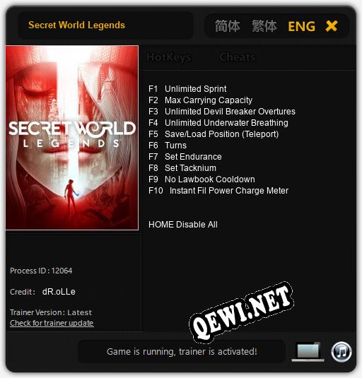 Трейнер для Secret World Legends [v1.0.5]