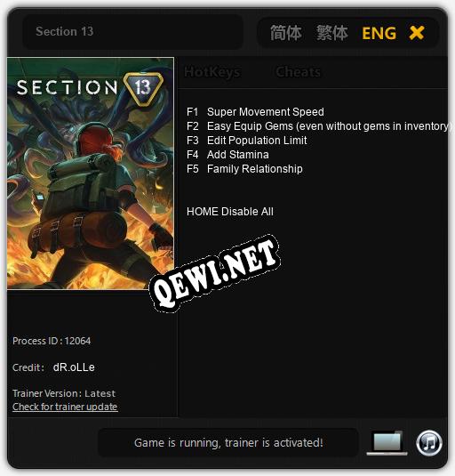 Section 13: Трейнер +5 [v1.4]