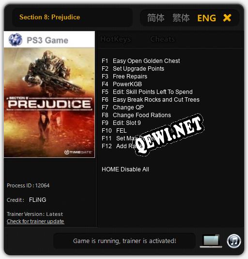 Трейнер для Section 8: Prejudice [v1.0.3]