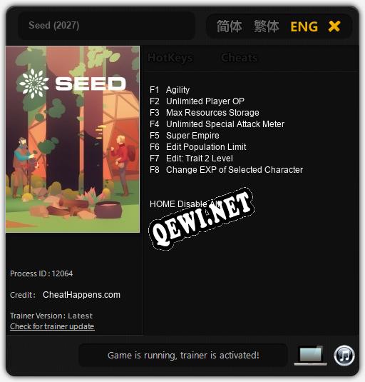 Трейнер для Seed (2027) [v1.0.6]