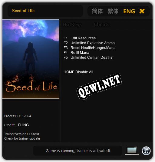 Seed of Life: Читы, Трейнер +5 [FLiNG]