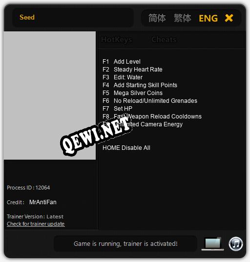 Трейнер для Seed [v1.0.3]