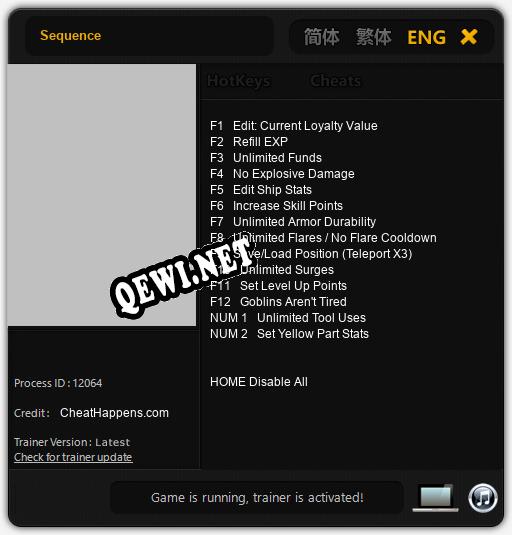 Трейнер для Sequence [v1.0.7]