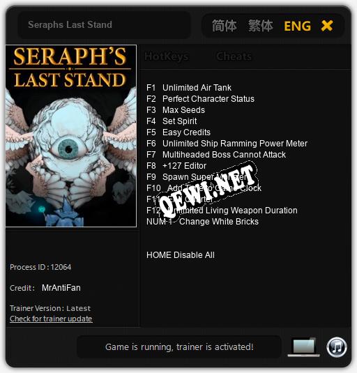 Seraphs Last Stand: ТРЕЙНЕР И ЧИТЫ (V1.0.33)