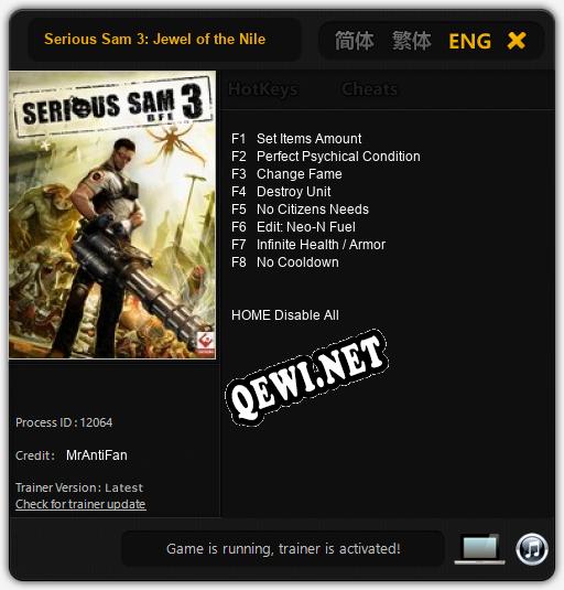 Serious Sam 3: Jewel of the Nile: ТРЕЙНЕР И ЧИТЫ (V1.0.25)