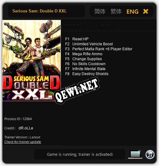 Serious Sam: Double D XXL: ТРЕЙНЕР И ЧИТЫ (V1.0.77)