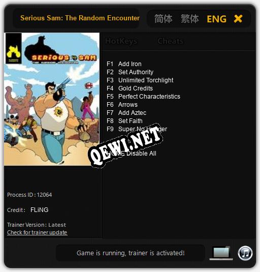 Serious Sam: The Random Encounter: ТРЕЙНЕР И ЧИТЫ (V1.0.92)