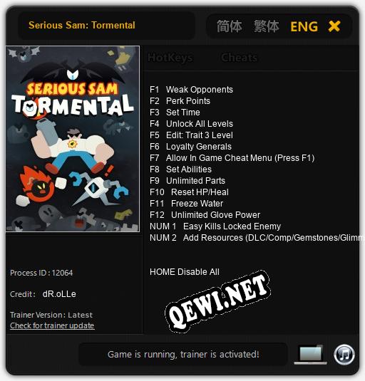 Serious Sam: Tormental: ТРЕЙНЕР И ЧИТЫ (V1.0.24)