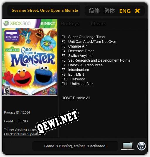 Sesame Street: Once Upon a Monster: Трейнер +11 [v1.3]