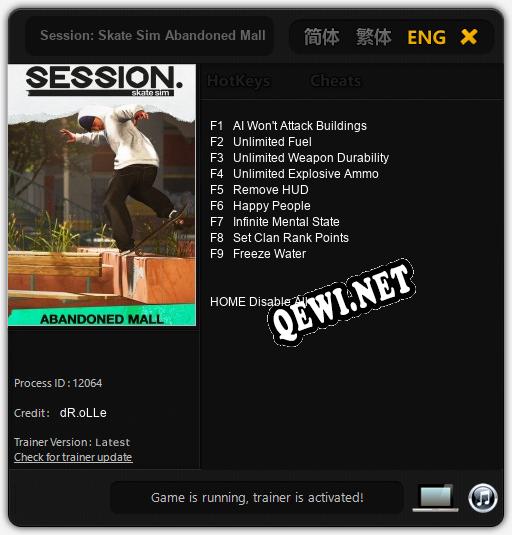 Трейнер для Session: Skate Sim Abandoned Mall [v1.0.7]