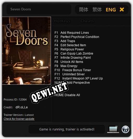 Seven Doors: Трейнер +13 [v1.3]