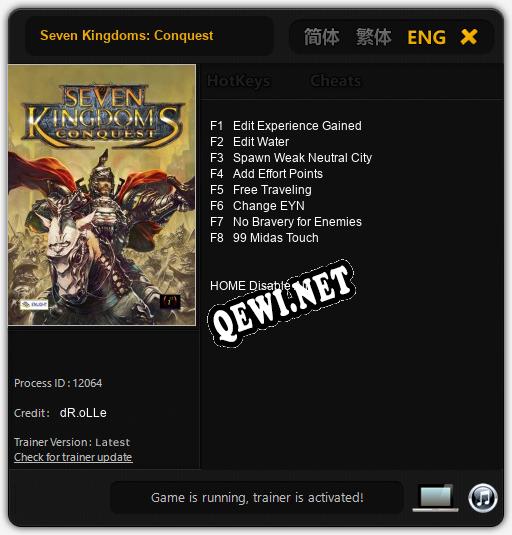 Seven Kingdoms: Conquest: Трейнер +8 [v1.2]