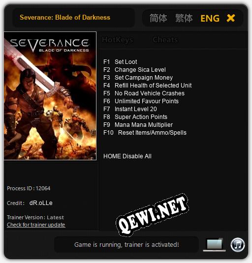 Severance: Blade of Darkness: Читы, Трейнер +10 [dR.oLLe]