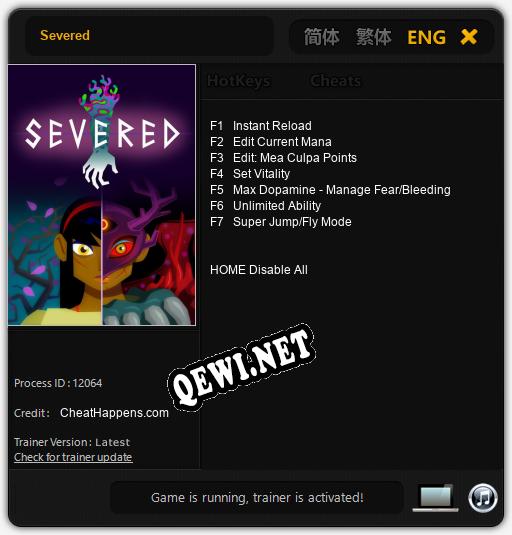 Severed: Читы, Трейнер +7 [CheatHappens.com]