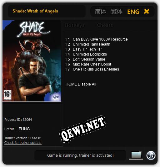 Shade: Wrath of Angels: ТРЕЙНЕР И ЧИТЫ (V1.0.34)