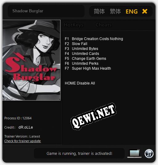 Shadow Burglar: Трейнер +7 [v1.1]