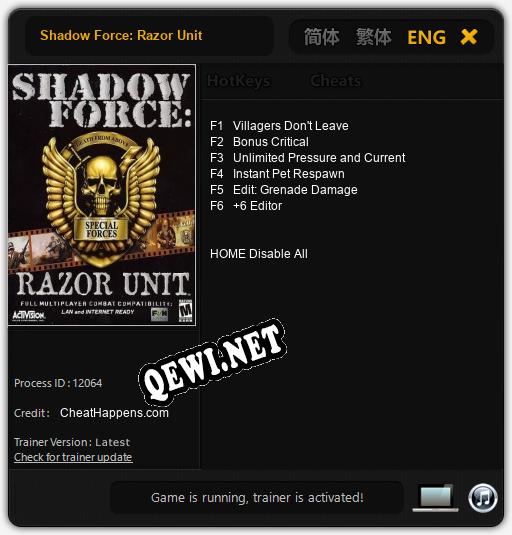 Shadow Force: Razor Unit: Трейнер +6 [v1.5]