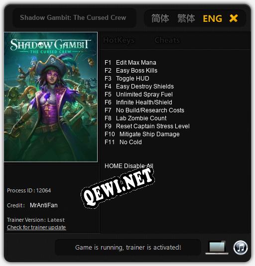 Shadow Gambit: The Cursed Crew: Читы, Трейнер +11 [MrAntiFan]