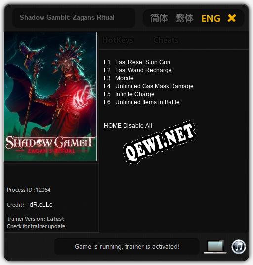 Shadow Gambit: Zagans Ritual: Читы, Трейнер +6 [dR.oLLe]