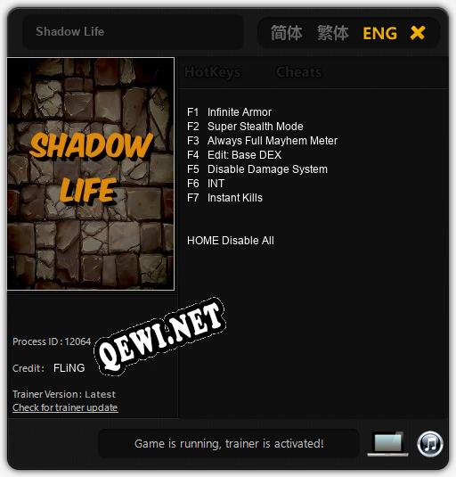 Трейнер для Shadow Life [v1.0.6]