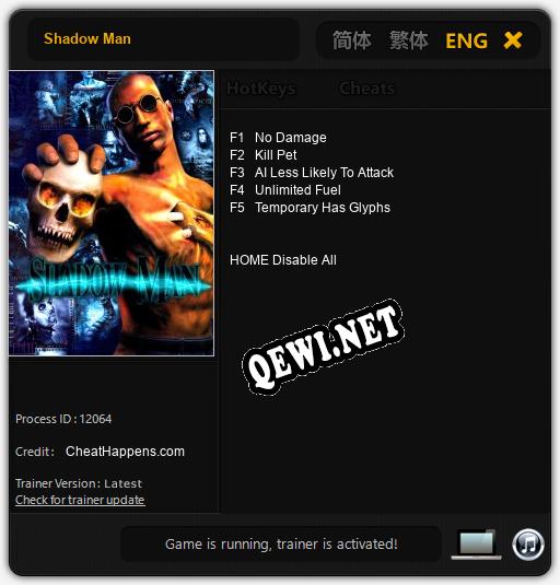 Shadow Man: Читы, Трейнер +5 [CheatHappens.com]