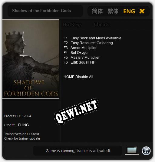Трейнер для Shadow of the Forbidden Gods [v1.0.2]