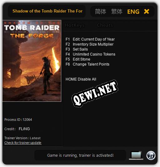 Shadow of the Tomb Raider The Forge: ТРЕЙНЕР И ЧИТЫ (V1.0.58)