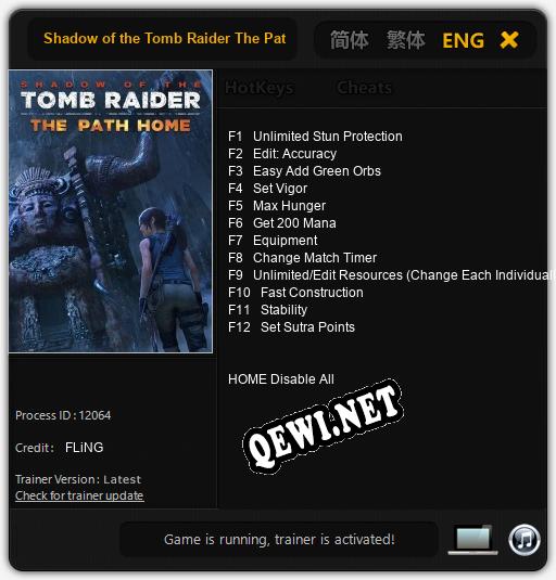 Shadow of the Tomb Raider The Path Home: Трейнер +12 [v1.3]