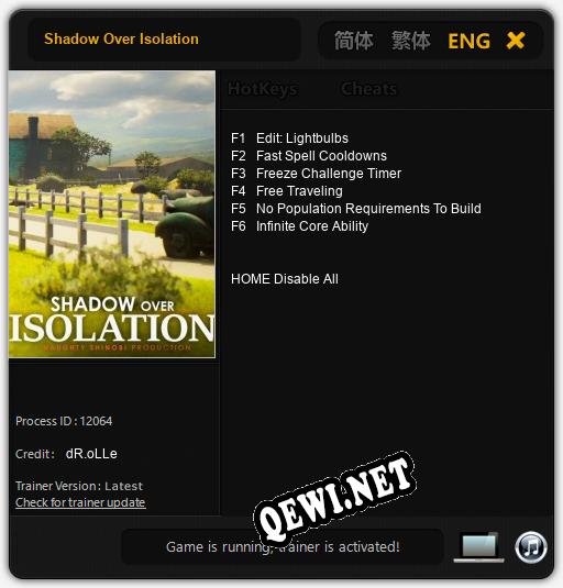 Shadow Over Isolation: ТРЕЙНЕР И ЧИТЫ (V1.0.86)