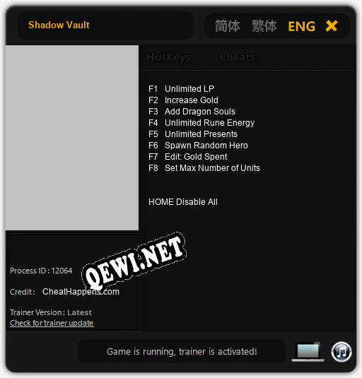 Трейнер для Shadow Vault [v1.0.8]