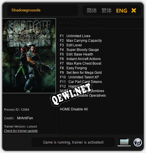 Shadowgrounds: Читы, Трейнер +14 [MrAntiFan]