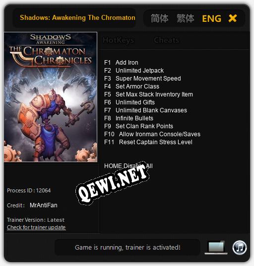 Shadows: Awakening The Chromaton Chronicles: Трейнер +11 [v1.7]