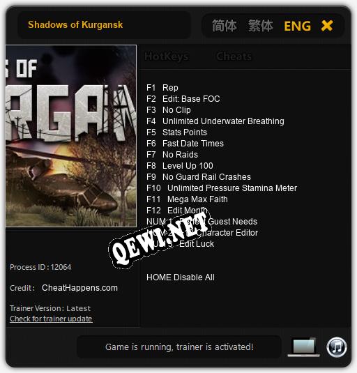 Трейнер для Shadows of Kurgansk [v1.0.1]