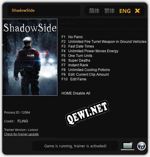 Трейнер для ShadowSide [v1.0.6]
