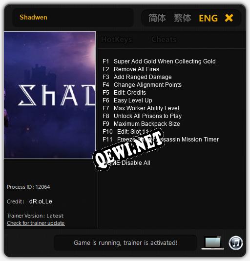 Shadwen: Читы, Трейнер +11 [dR.oLLe]