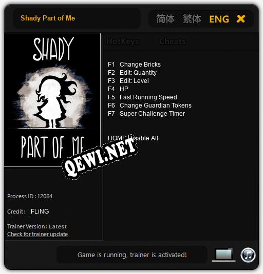 Трейнер для Shady Part of Me [v1.0.5]