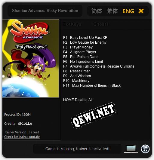 Shantae Advance: Risky Revolution: Читы, Трейнер +11 [dR.oLLe]