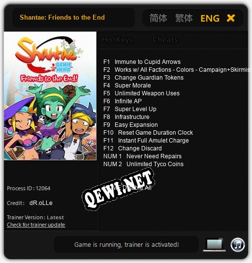 Трейнер для Shantae: Friends to the End [v1.0.7]