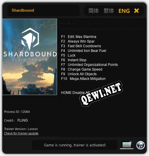 Трейнер для Shardbound [v1.0.6]